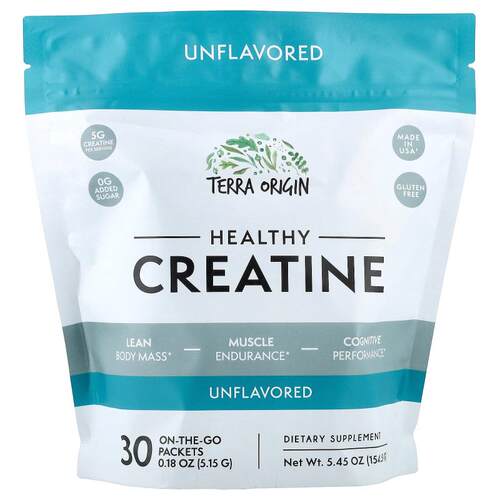 Terra Origin,Healthy Creatine, Unflavored, 30 On-The-Go Pack