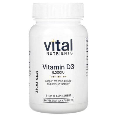Vitamin D3, 5,000 IU, 180 Vegetarian Capsules