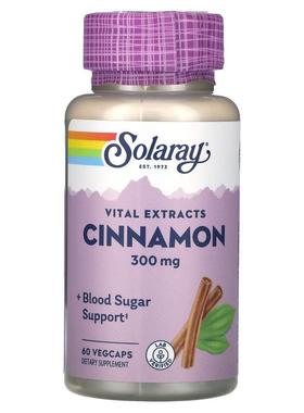 Solaray,Vital Extracts, Cinnamon, 300 mg, 60 VegCaps