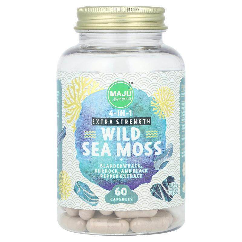 Maju Superfoods,野生海洋苔藓,特强型,60 粒胶囊