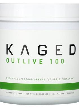 Kaged,Outlive 100，有机 Superfoods Greens，苹果肉桂，18 盎司