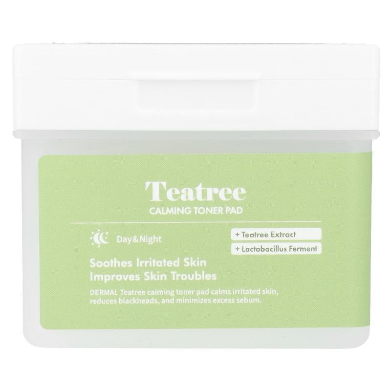 Dermal,Teatree Calming Toner Pad, 120 Gauze Pads, 6.76 fl oz