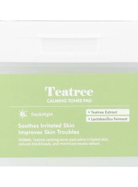 Dermal,Teatree Calming Toner Pad, 120 Gauze Pads, 6.76 fl oz