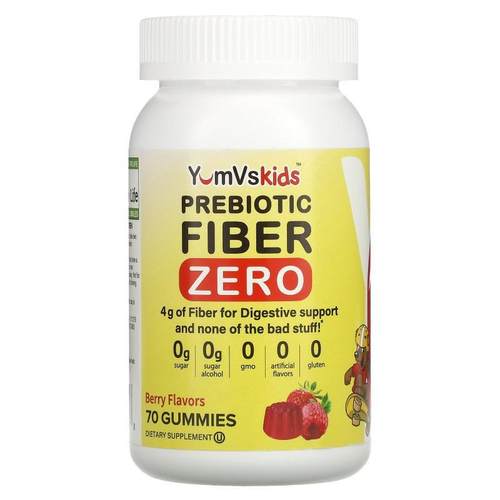 Yum-Vs,儿童，Prebiotic Fiber Zero，浆果味，70 粒软糖
