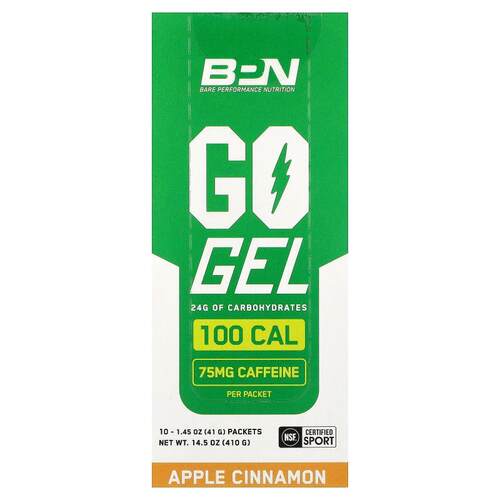 BPN,Go Gel, Apple Cinnamon, 10 Packets, 1.45 oz (41 g) Each