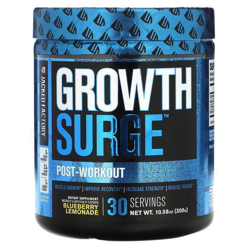 Jacked Factory,Growth Surge,锻炼后配方,蓝莓柠檬水味,10.58