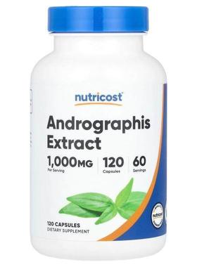 Nutricost,Andrographis Extract, 1,000 mg, 120 Capsules (500