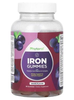 Phytoral,Iron Gummies with Vitamin C &amp; Vitamin B Com