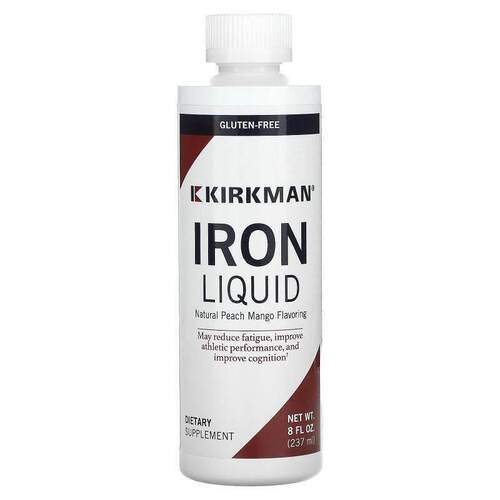 Kirkman Labs,Iron Liquid, Natural Peach Mango, 8 fl oz (237