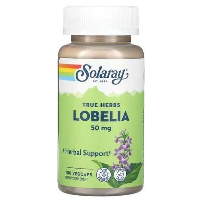 Solaray,True Herbs, Lobelia, 50 mg , 100 VegCaps