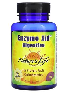 Nature's Life,Enzyme Aid, Digestive, 100 Capsules