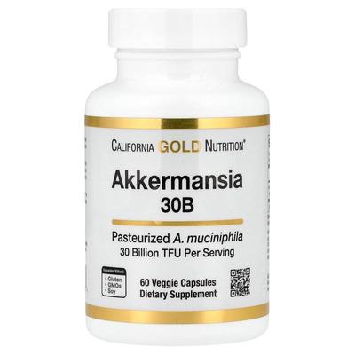 California Gold Nutrition,Akkermansia 30B, 60 Veggie Capsule