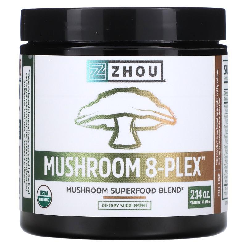 Zhou Nutrition,Mushroom 8-Plex Powder，2.14 盎司（60 克）