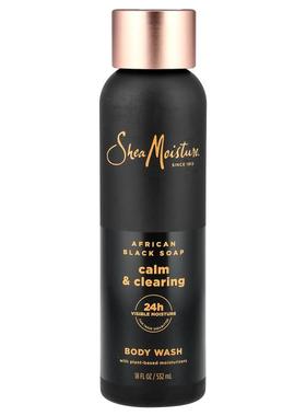 SheaMoisture,Calm & Clearing Body Wash, African Black Soap,