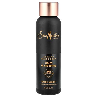 SheaMoisture,Calm & Clearing Body Wash, African Black Soap,