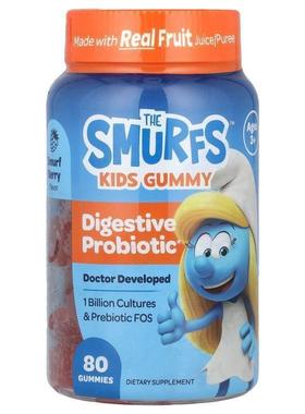 The Smurfs,Kids Gummy, Digestive Probiotic, Ages 3+, Smurf B
