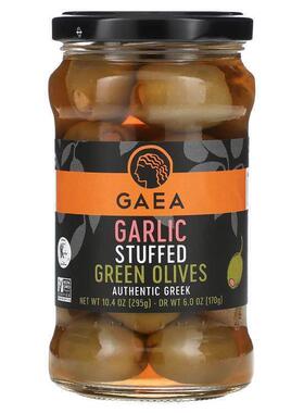 Gaea,Garlic Stuffed Green Olives, 10.4 oz (295 g)