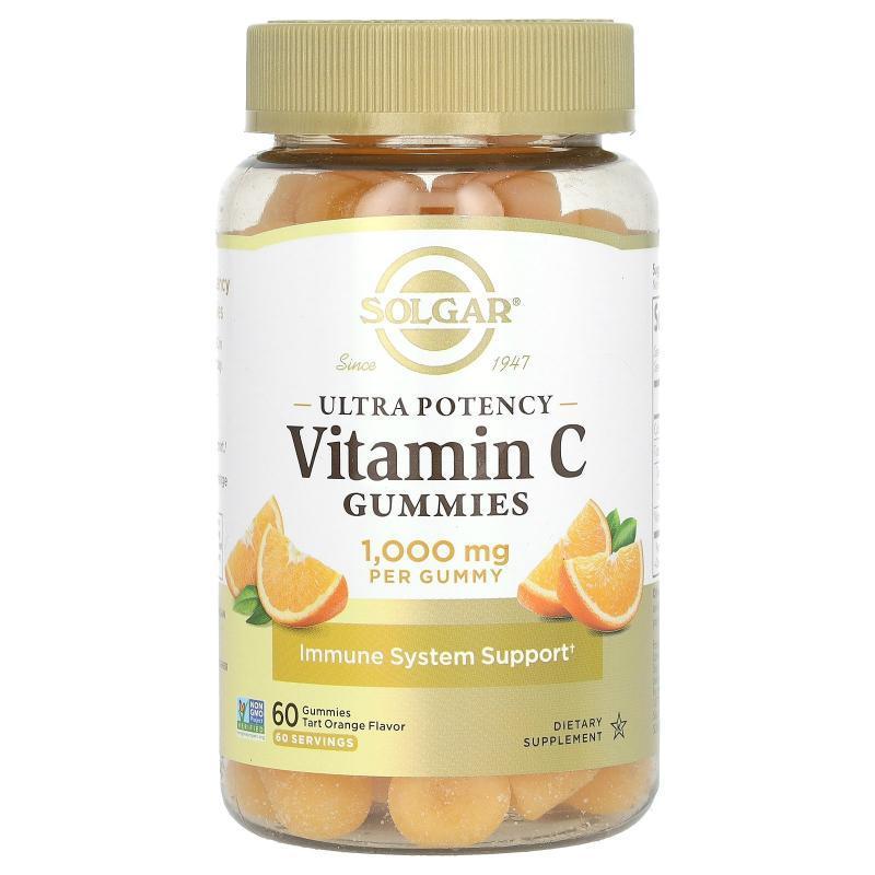 索尔加,Ultra Potency Vitamin C Gummies, Tart Orange, 1,000 m