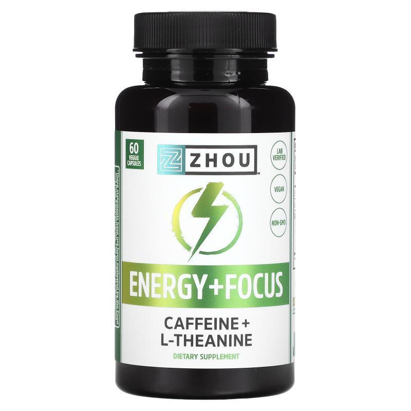 Zhou Nutrition,Energy + Focus，60 粒素食胶囊