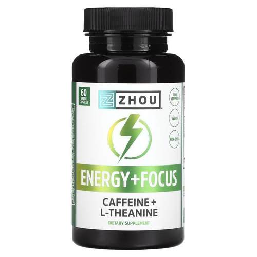 Zhou Nutrition,Energy + Focus，60 粒素食胶囊
