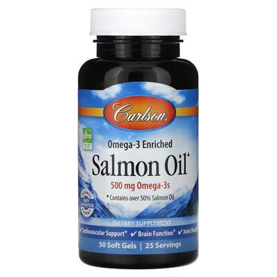 Carlson,富 Omega-3 鲑鱼油，250 毫克，50 粒软凝胶