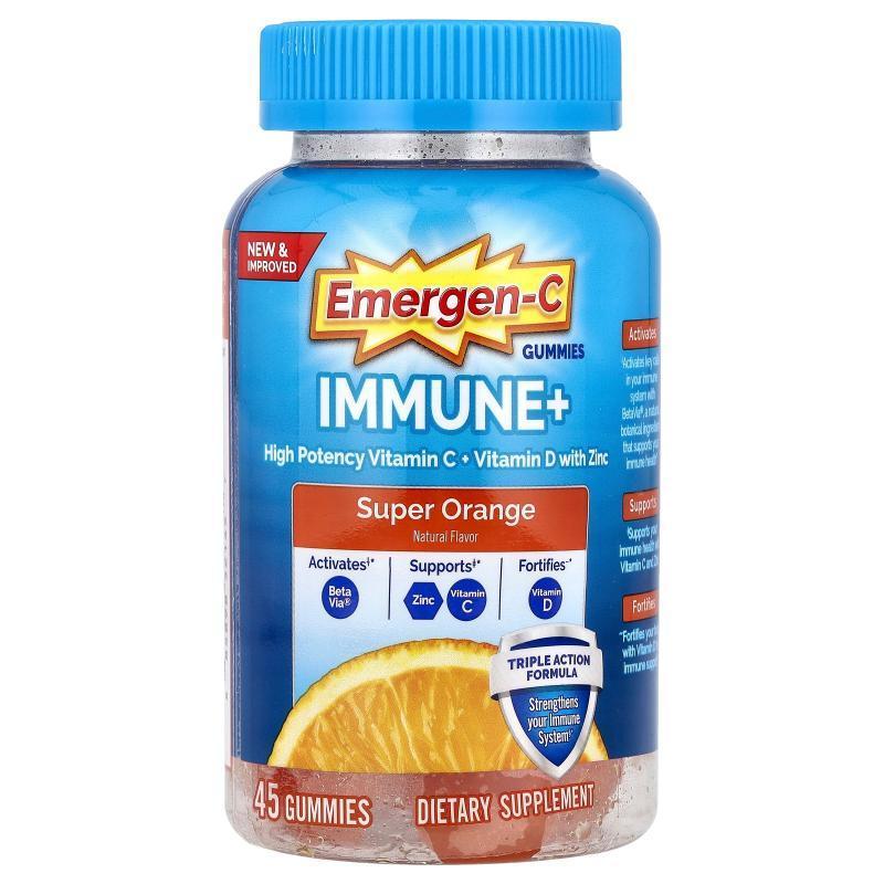 益满喜,Immune+ Gummies, Super Orange, 45 Gummies