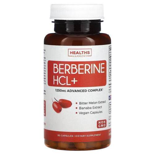 Healths Harmony,Berberine HCL+, 60 Capsules