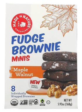 Made in Nature,Fudge Brownie Minis, Peanut Butter, 8 Brownie