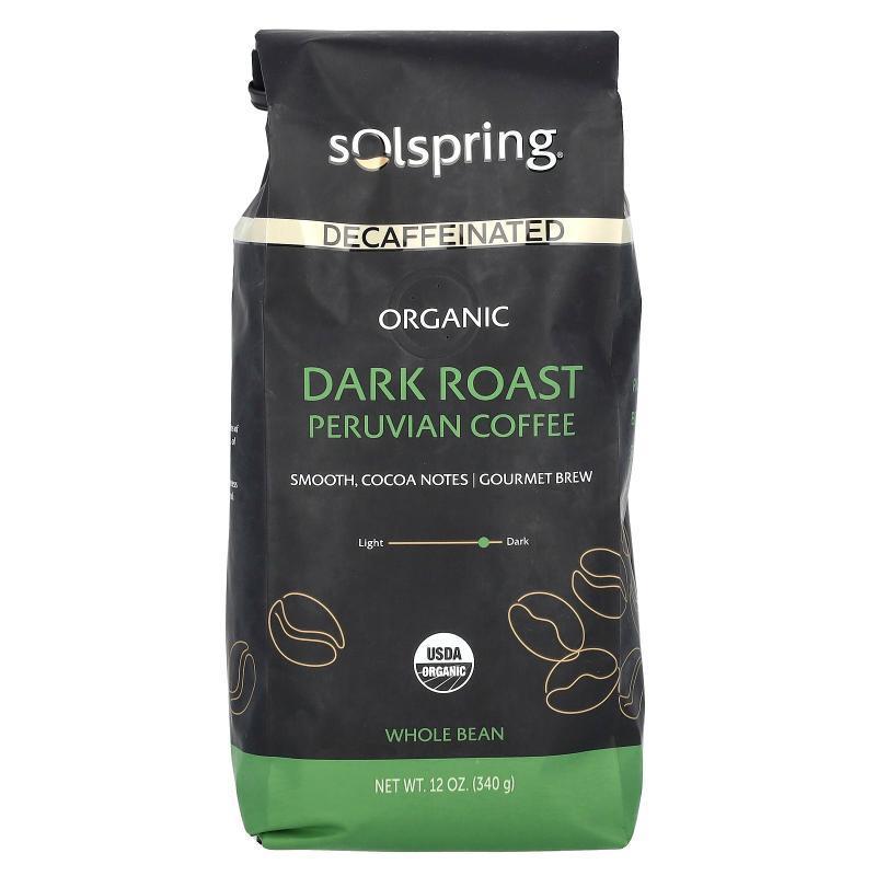 Mercola博士,Solspring, Organic Peruvian Coffee, Whole Bean,
