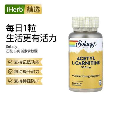 Solaray美国乙酰L-肉碱心脏血管大脑神经系统健康认知能量补充