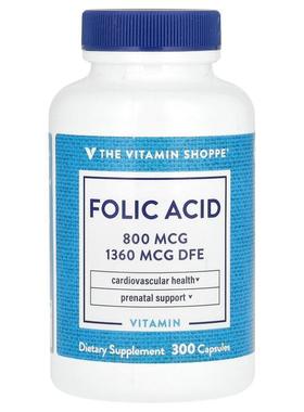 The Vitamin Shoppe,Folic Acid, 800 mcg, 300 Capsules