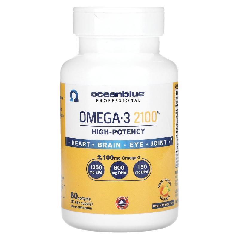 Ocean Blue,Professional, Omega-3 2100, High-Potency, Natural