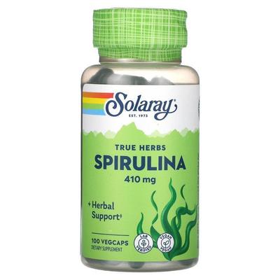 Solaray,True Herbs, Spirulina, 410 mg, 100 Vegcaps