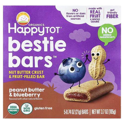 禧贝,HappyTot®，Bestie Bars™，花生酱和蓝莓