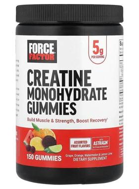 Force Factor,Creatine Monohydrate Gummies, Assorted Fruit, 1