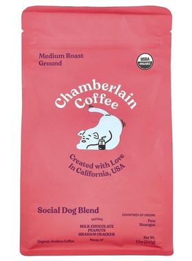 Chamberlain Coffee,Social Dog Blend, Ground, Medium Roast, 1