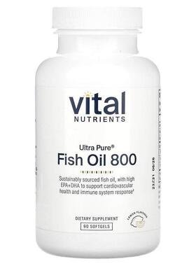 Vital Nutrients,Ultra Pure Fish Oil 800, Lemon, 90 Softgels