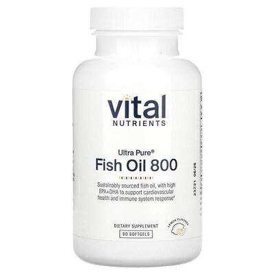 Vital Nutrients,Ultra Pure Fish Oil 800, Lemon, 90 Softgels