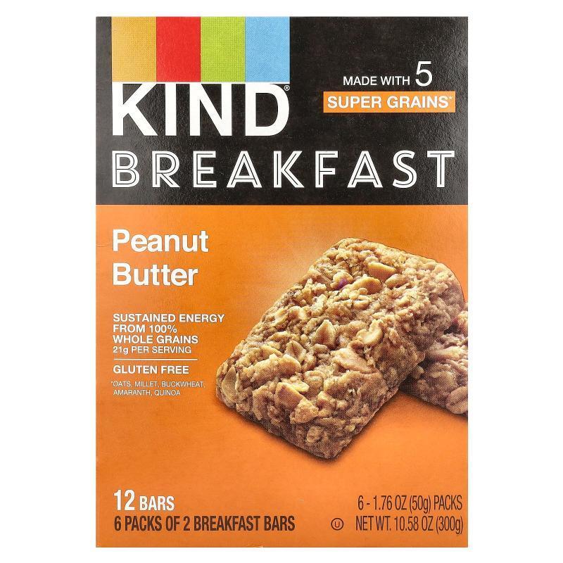KIND Bars,Breakfast Bar, Peanut Butter, 12 Bars, 10.58 oz (3