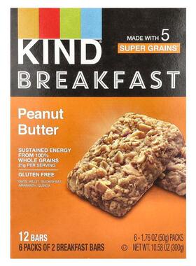KIND Bars,Breakfast Bar, Peanut Butter, 12 Bars, 10.58 oz (3
