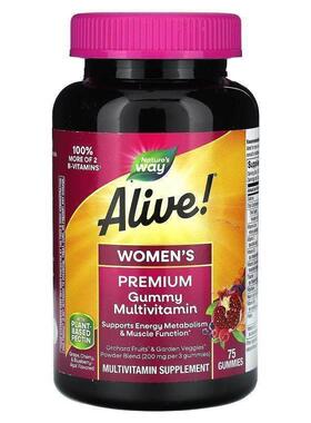 然萃维,Alive! 女性优质软糖，多维生素，葡萄、樱桃和蓝莓巴西莓