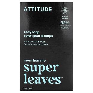 爱的态度,Super Leaves™, Body Bar Soap, For Men, Eucalyptus &