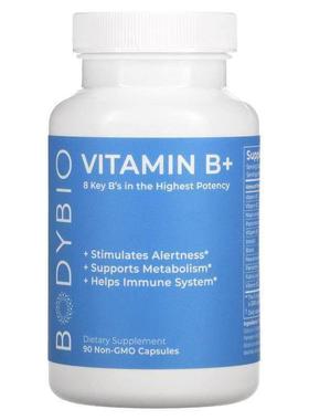 BodyBio,维生素 B+，90 粒 Non-GMO 胶囊