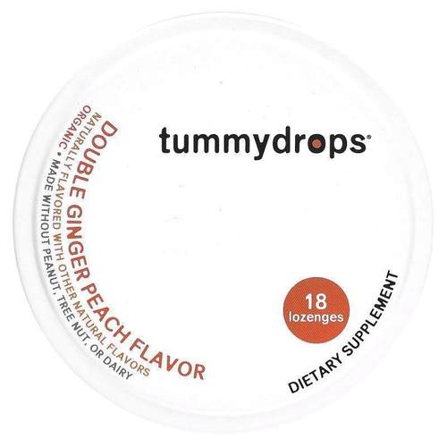 Tummydrops,双姜锭剂，桃子味，18 粒锭剂