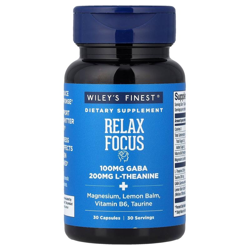 Wiley's Finest,Relax Focus, 30 Capsules