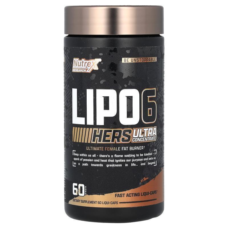 炽天使,LIPO-6 Black Hers，超浓缩物，60 粒黑色胶囊