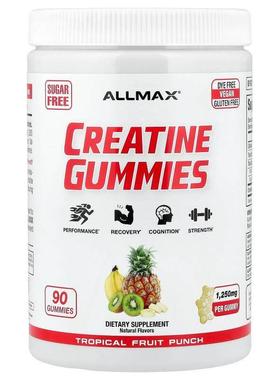 ALLMAX,Creatine Gummies, Tropical Fruit Punch, 1,250 mg, 90