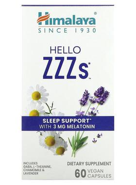 Himalaya,Hello ZZZ，60 粒全素胶囊