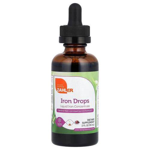 Zahler,Iron Drops, Great-Tasting Mixed Berry, 2 fl oz (59 ml