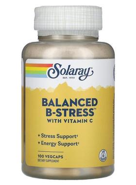 Solaray,Balanced B-Stress 含维生素 C，100 粒素食胶囊